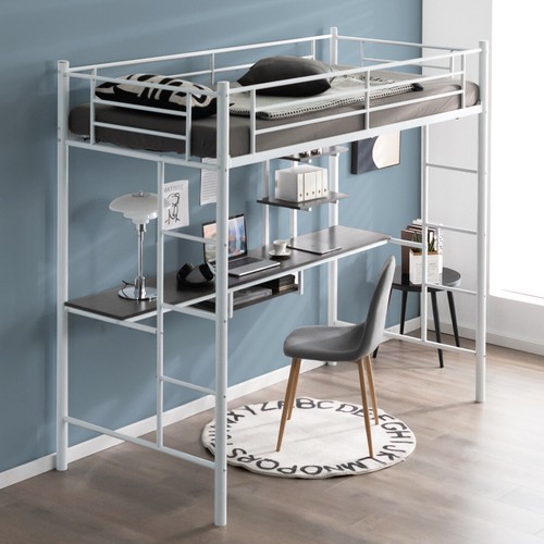 Single metal loft bed frame - metal,