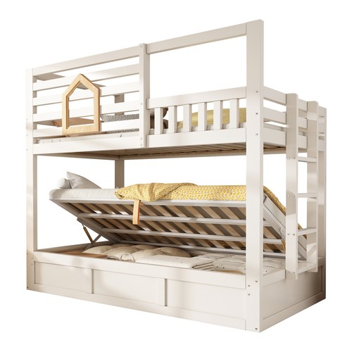 Wooden kids bunk bed hydraulic - kids,