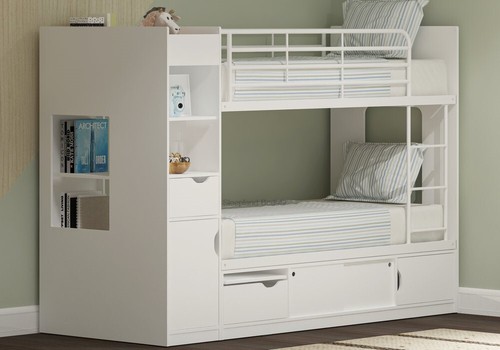 White storage bunk - white,