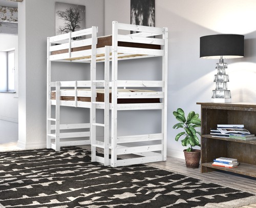 Storage pine bunk - pine, bed,