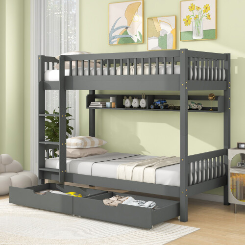 Solid pine wood bunk - bunk, with